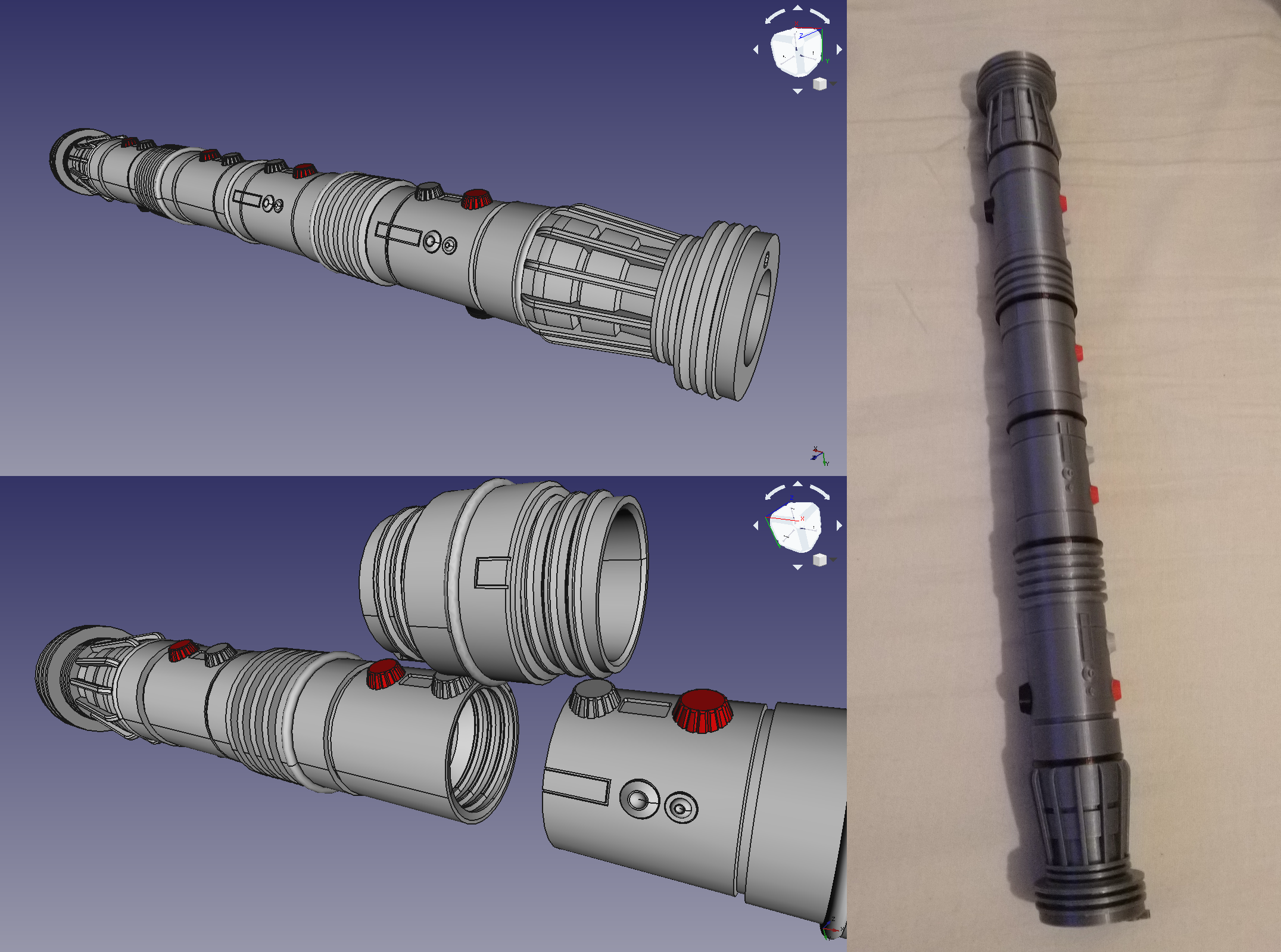Collapsing Darth Maul (two sided) lightsaber