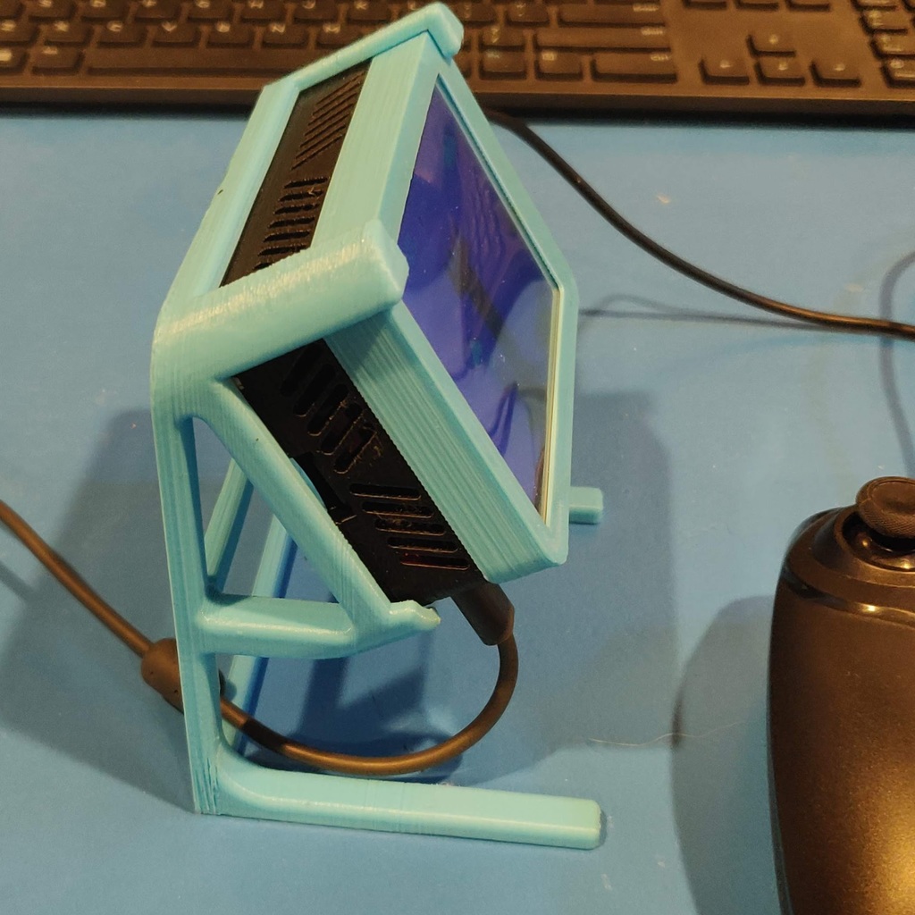 Raspberry Pi Case With 3.5" TFT Display -- Ventilated With Stand