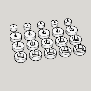 Small Lathe Square Collet SET