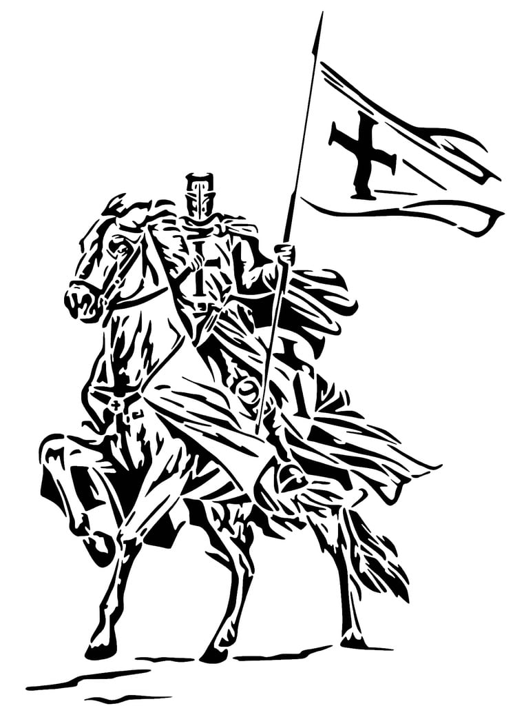 Templar Knight stencil 3