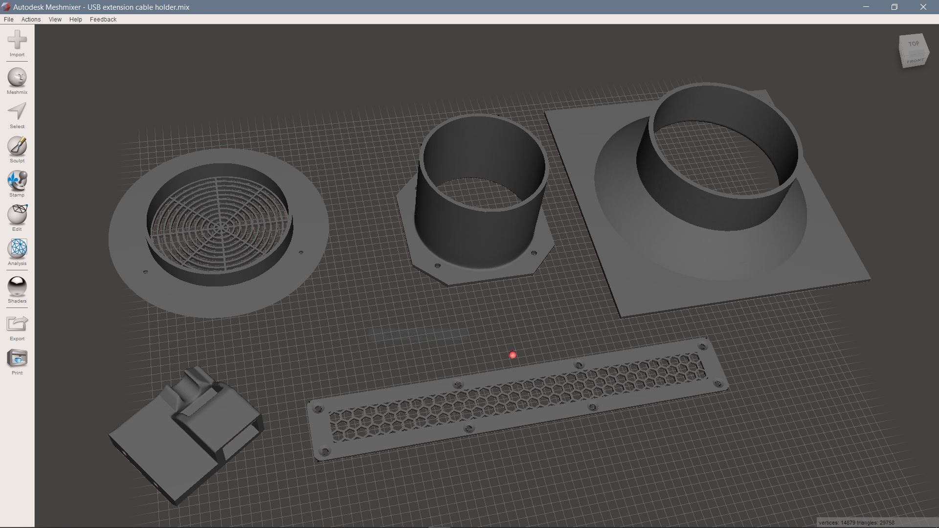 Air inlet port + grate + vent cover enclosure for Phrozen Sonic Mighty 4k