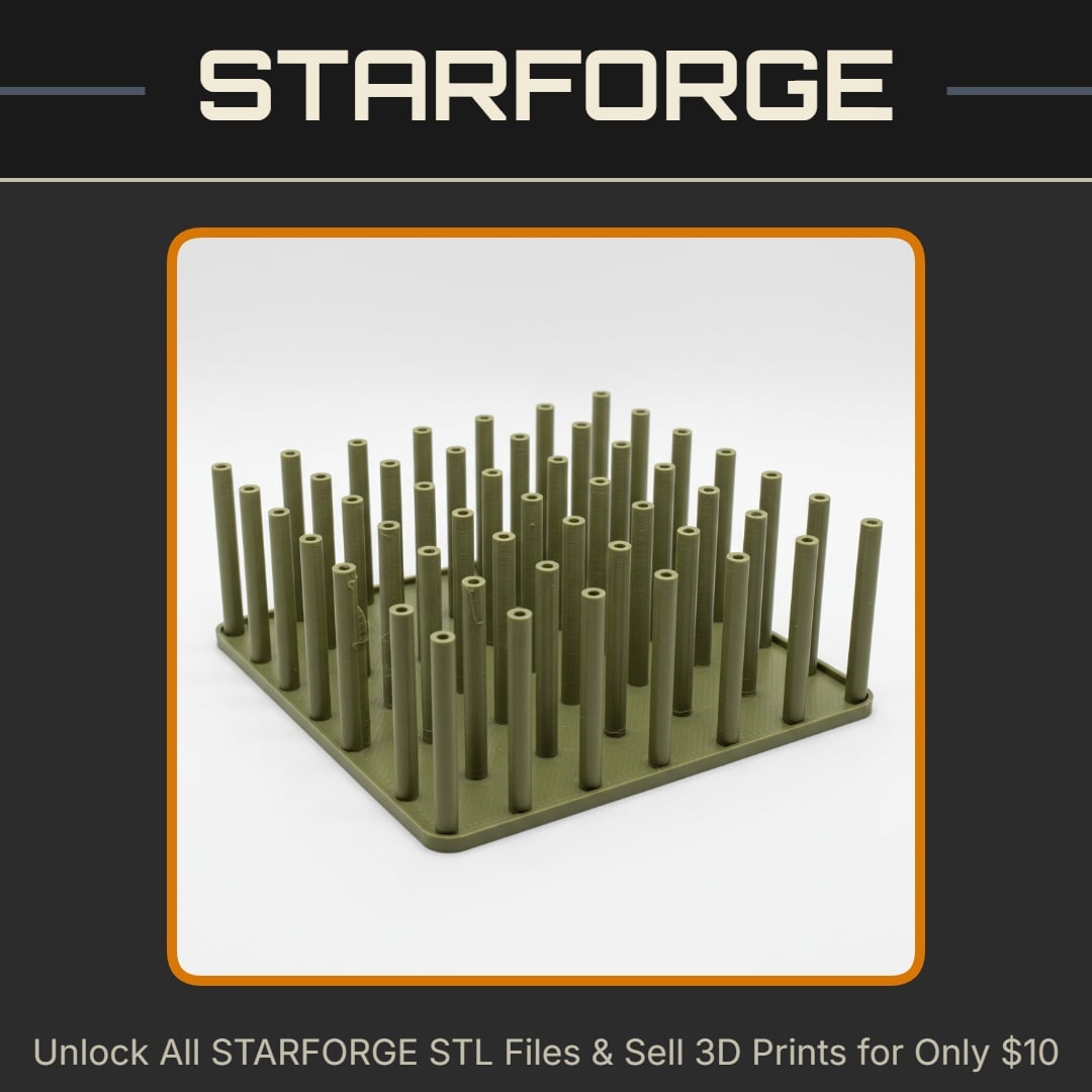 Upright Stem Drying Rack with Tubes for Flowers Herbs and Plants StarForge Kits 3D Print STL File