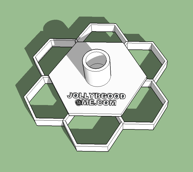 Hex Grid Stamp for Clay, Foam Board, Etc.