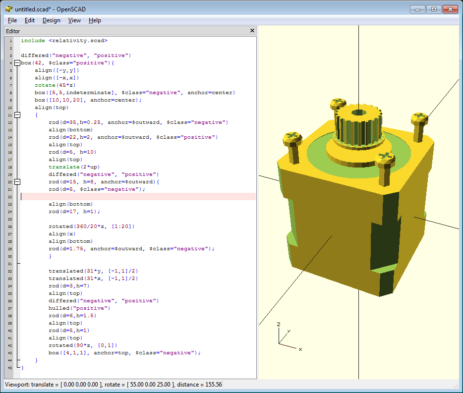 The Openscad General Library of Relativity
