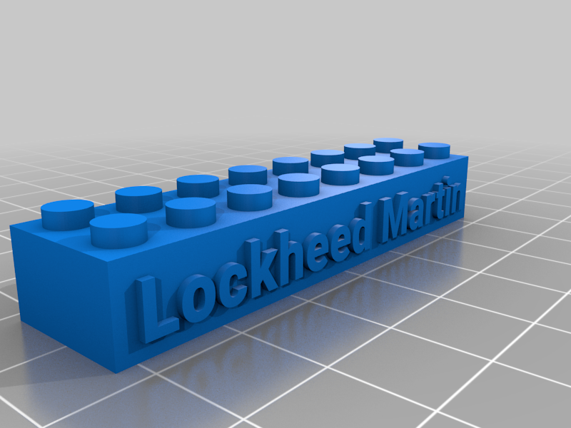 Lockheed Martin MFC Raised-Recessed YL LEGO 8 Stud Nameplate