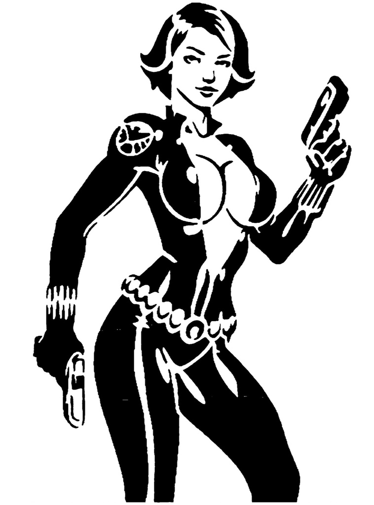 Black Widow stencil 6