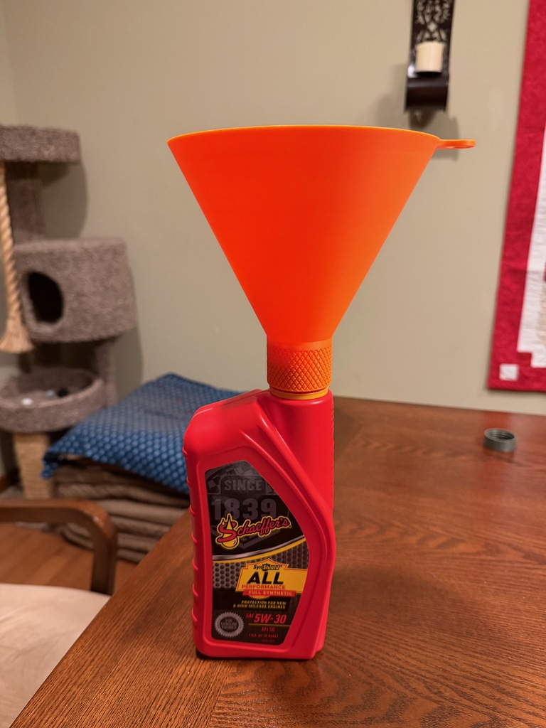 Funnel for Schaeffer's Oil 1qt and 5qt Bottles