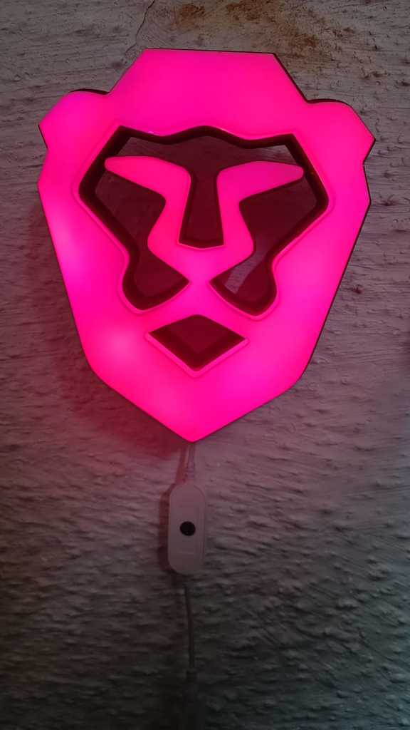 Brave lion logo LED light lamp