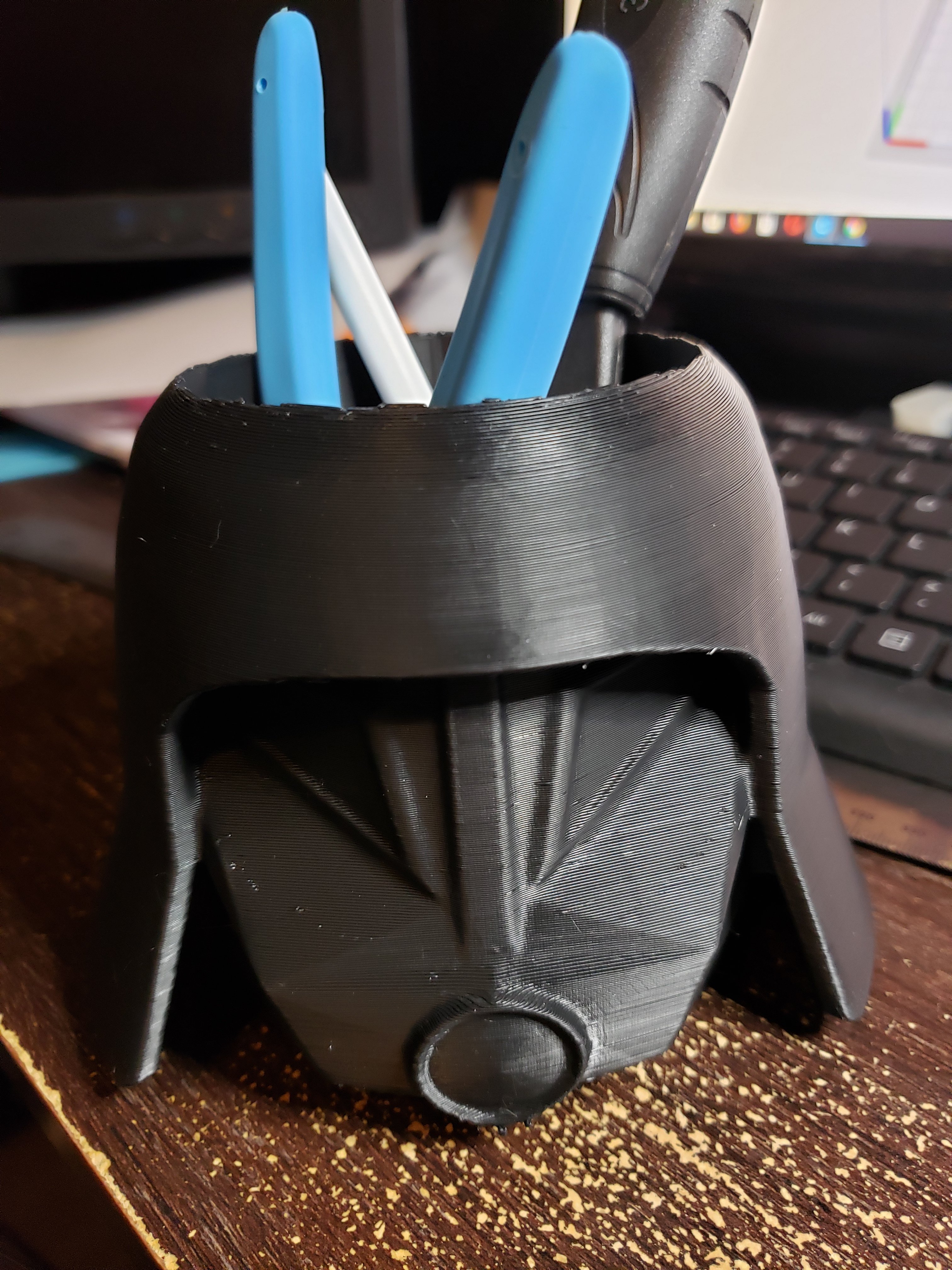 Dark Helmet pen cup and koozie apparently