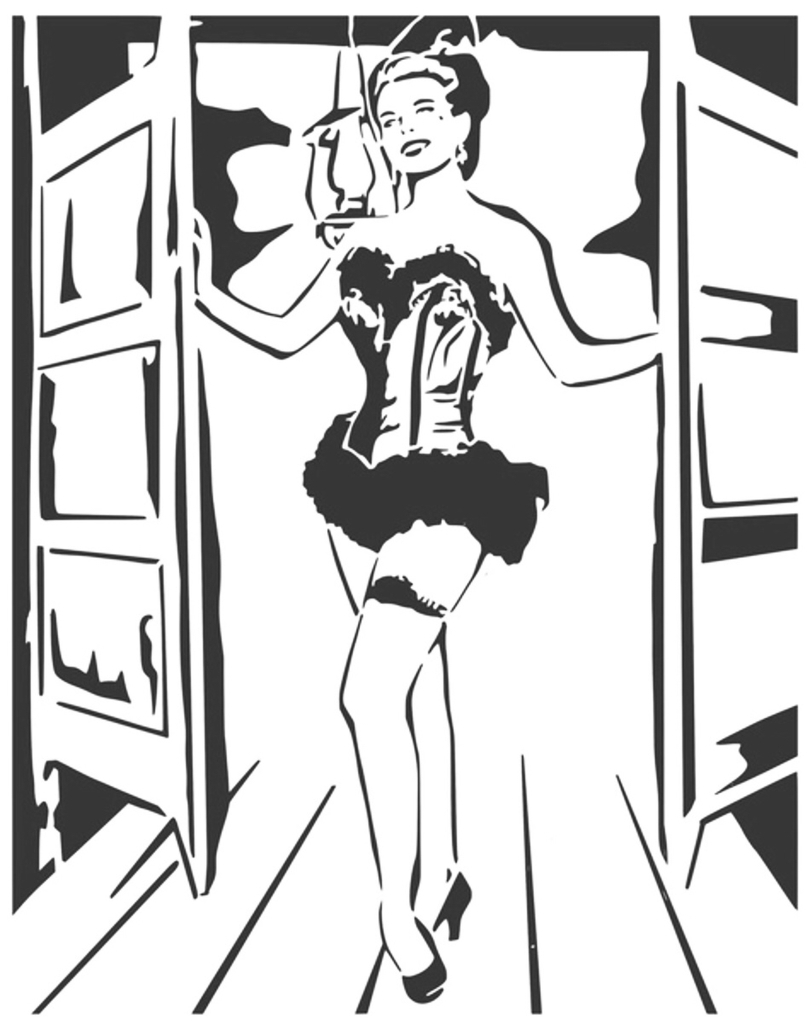 Saloon Girl stencil