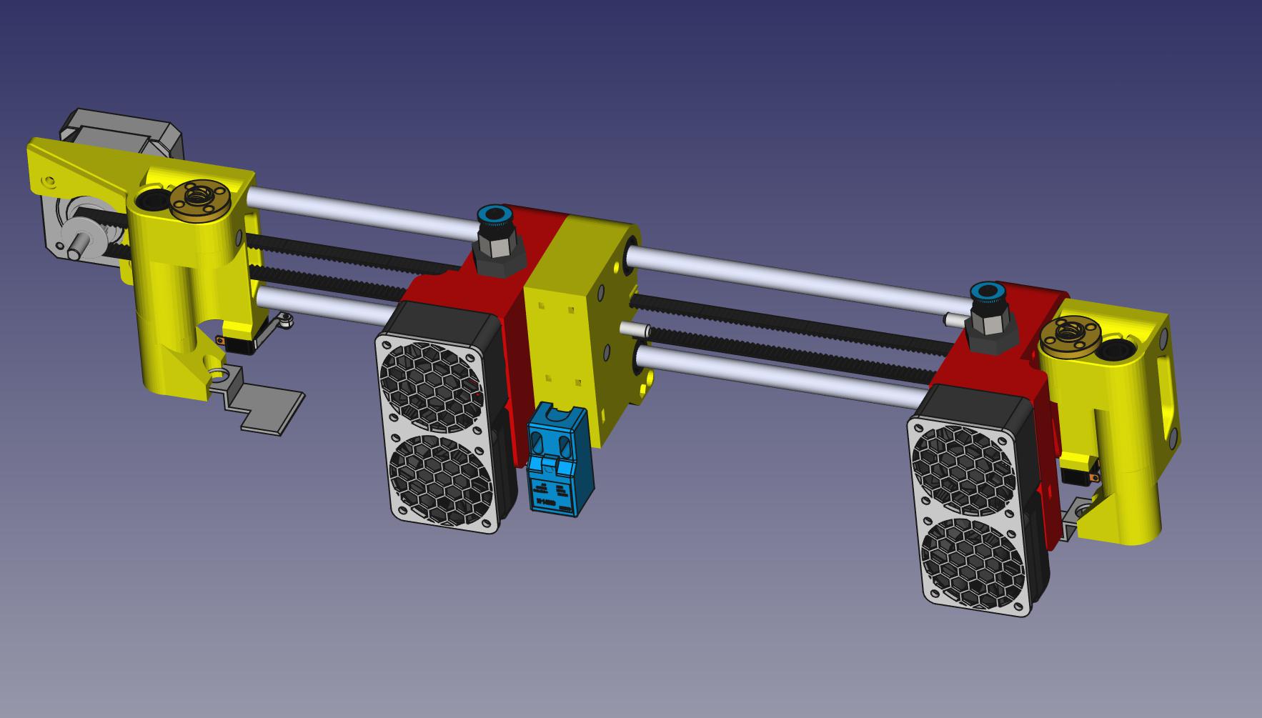 Parking magnetic dual extruder E3D V6 by HalenTech