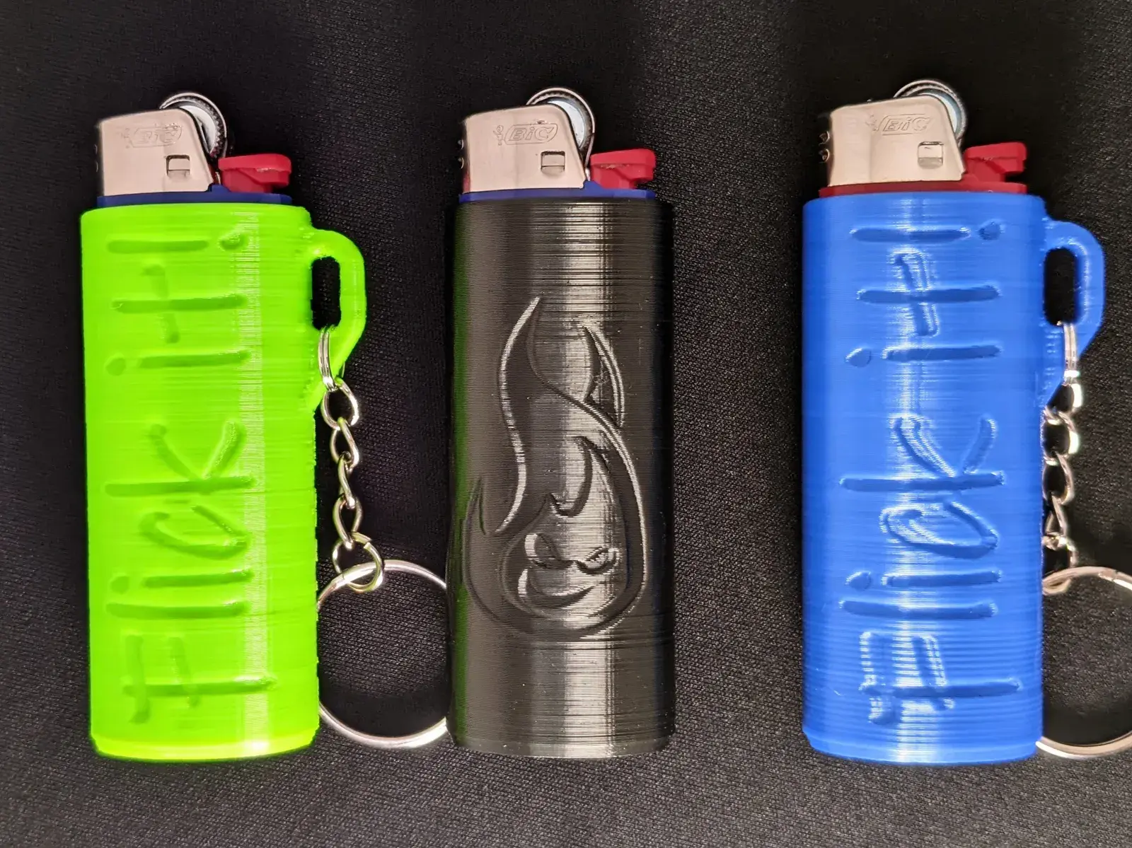 Flick It! Bic Lighter Case Keychain & Evil Flame