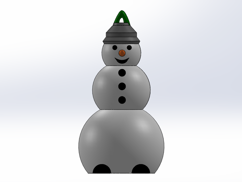 Spiral Snow Man Tree Ornament