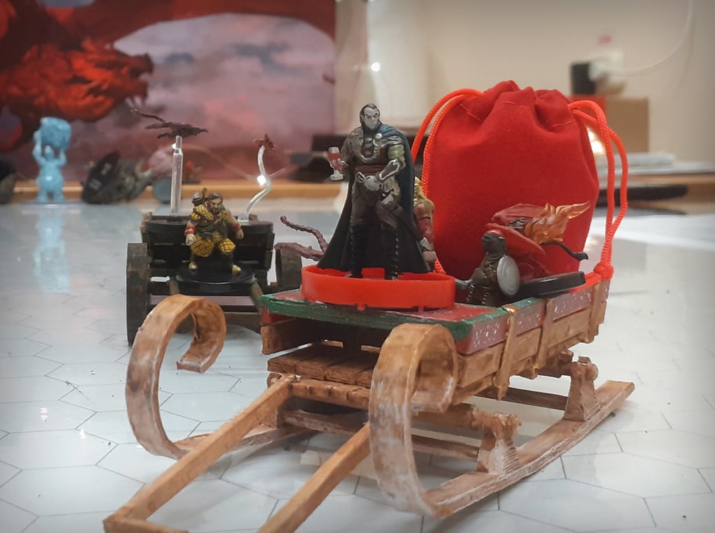 Sleigh for 28mm tabletop miniatures (D&D, Pathfinder)