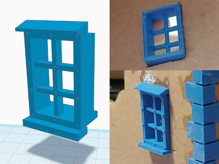 Small window for tabletop buildings