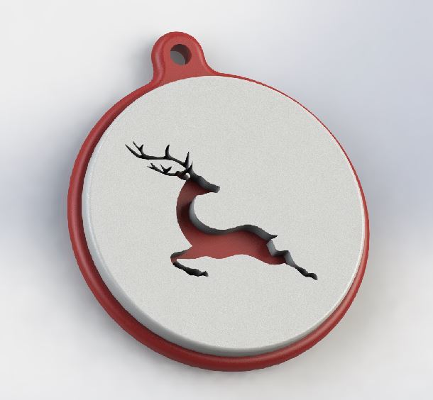 Flying Deer Christmas Keychain or Ornament