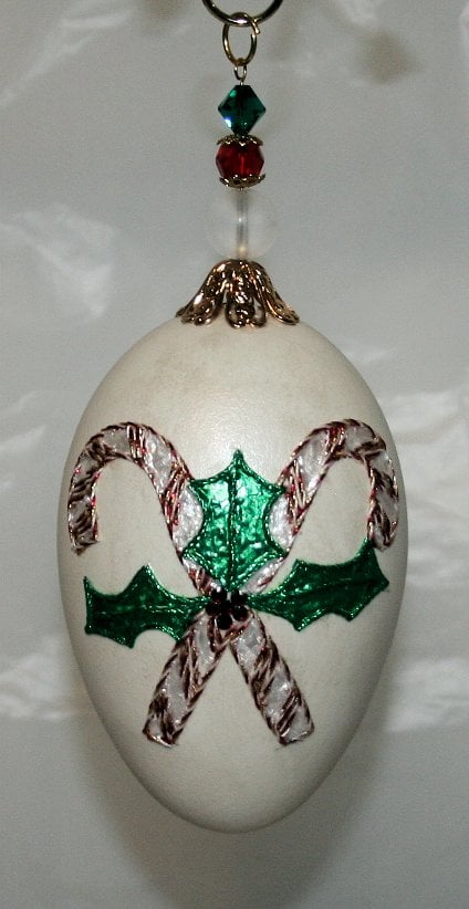 Dbl Candy Canes Holly Leaves