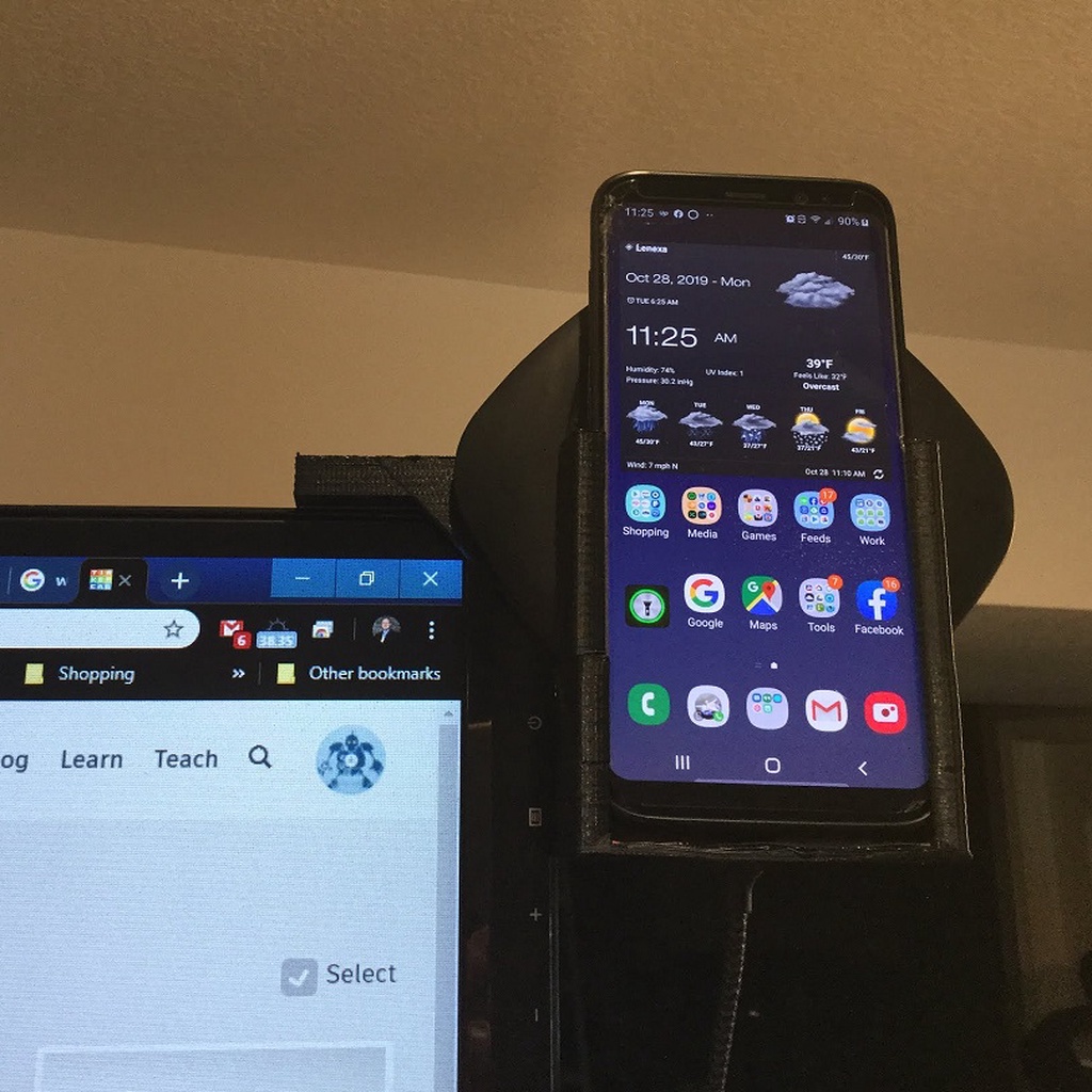 Samsung Galaxy S8 - Phone Holder and Wireless charger for computer monitor