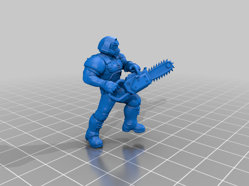 Doom guy with chainsaw miniature