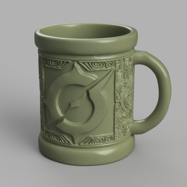Copper Sigil Mug - Fantasy Embossed Tankard | Deco, Pen Holder & Can Holder