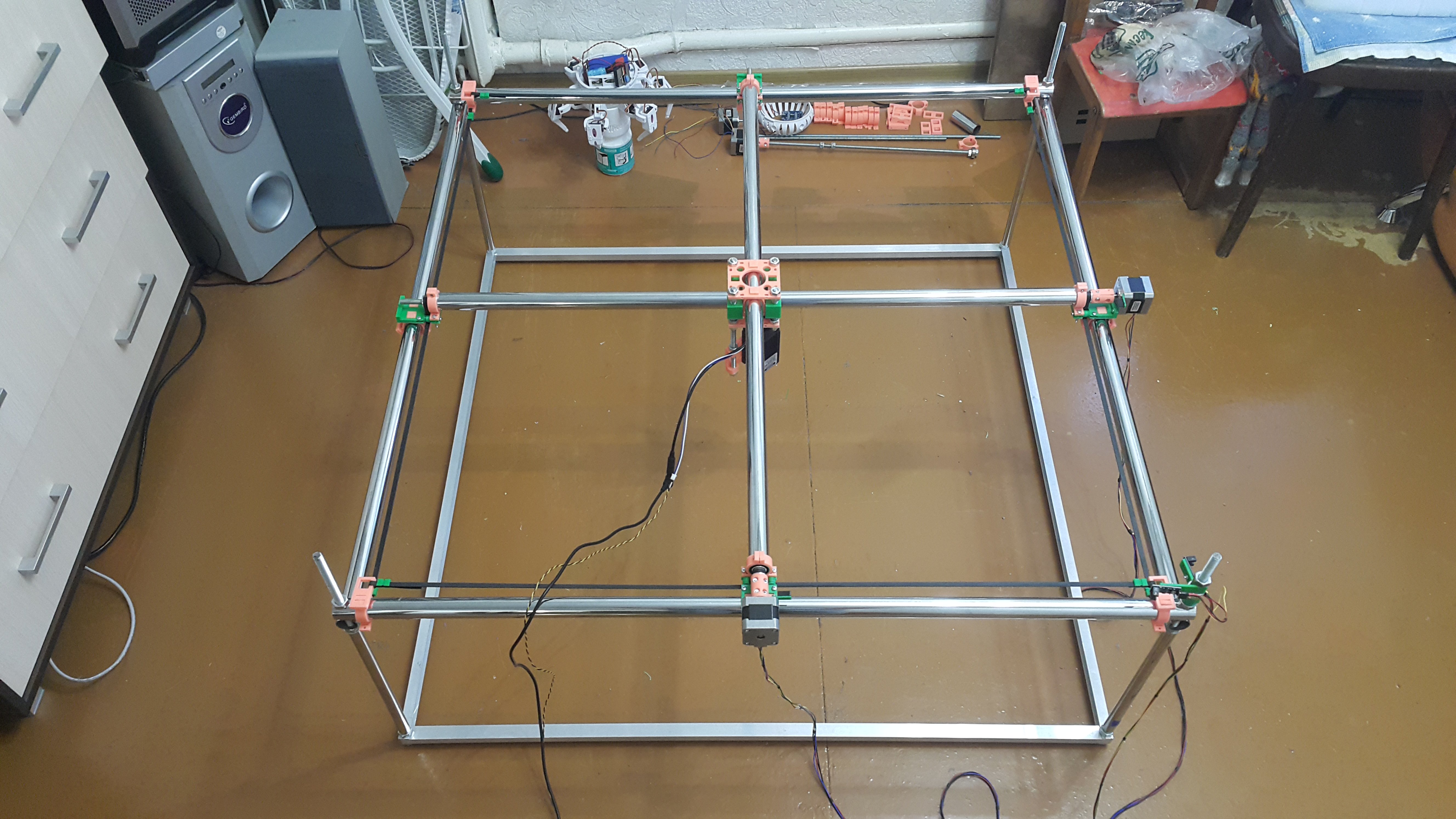 Just Another One Mostly Printed CNC (jaoMPCNC). Laser engraver cutter XY 1m x 1m x 0.5m d25 version.