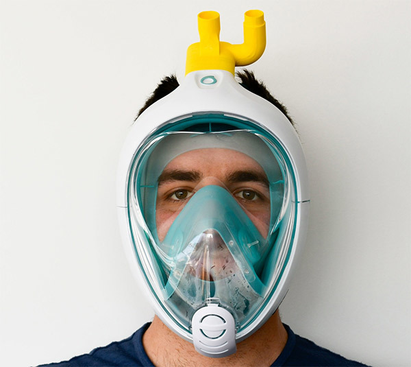 COVID-19 emergency: Decathlon diving masks become C-PAP for respiratory ventilation