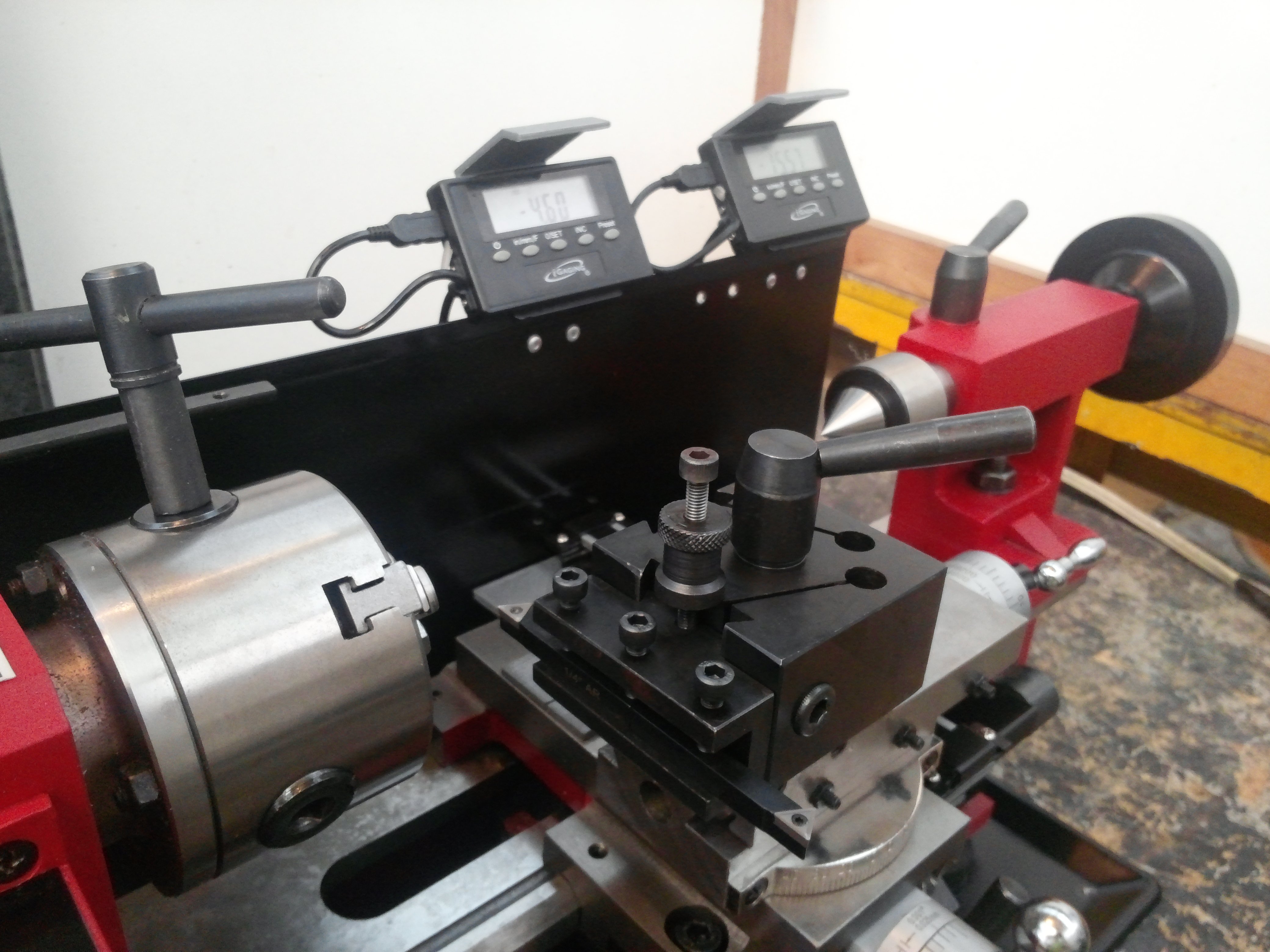 DRO (digital read out) Brackets  and supports for HF 7x10 mini Lathe