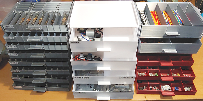Electronic Component Stackable Drawers