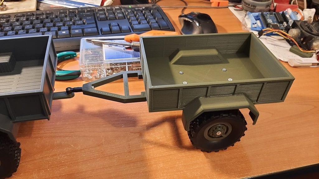 Single axle trailer for 1/16 army truck
