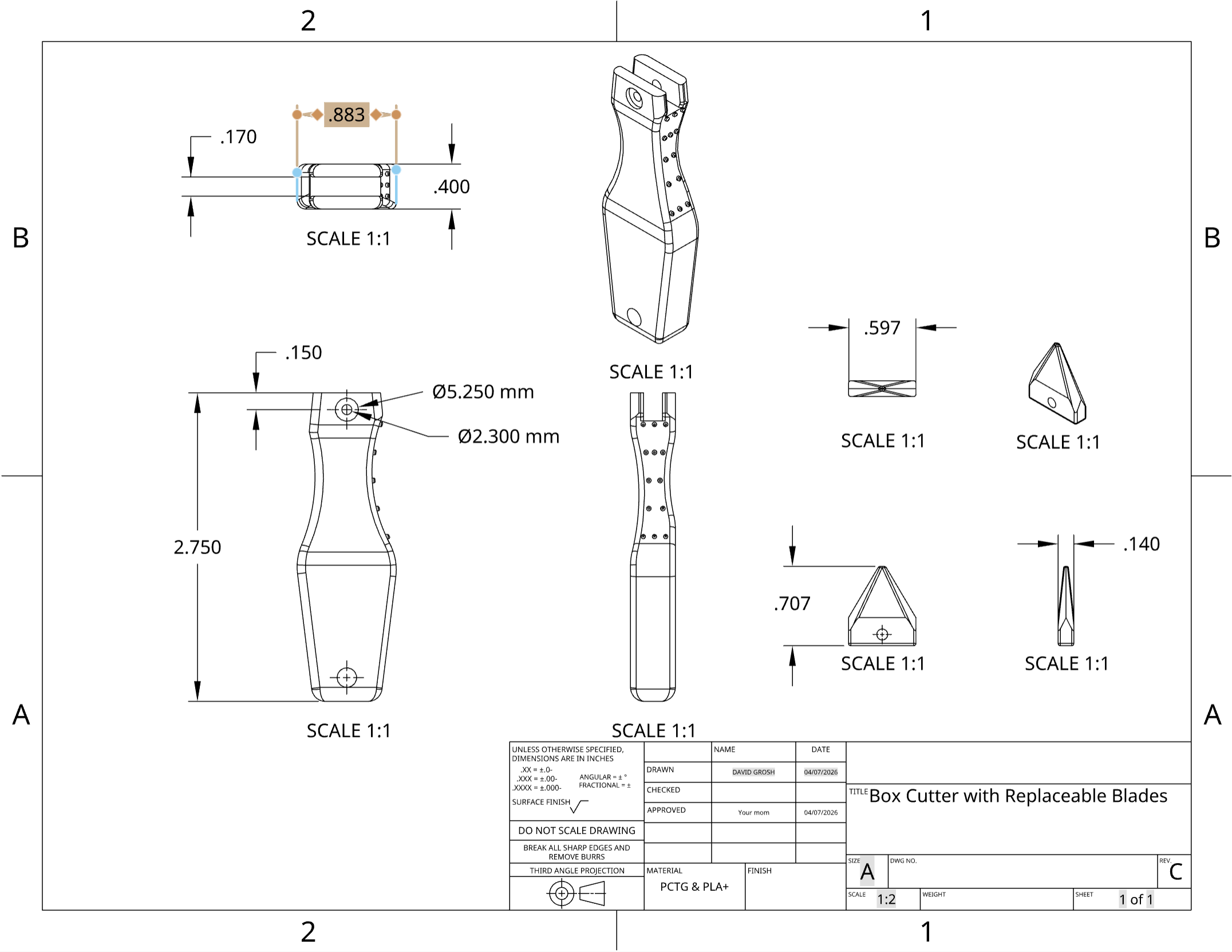 Box Cutter with Replaceable Blades