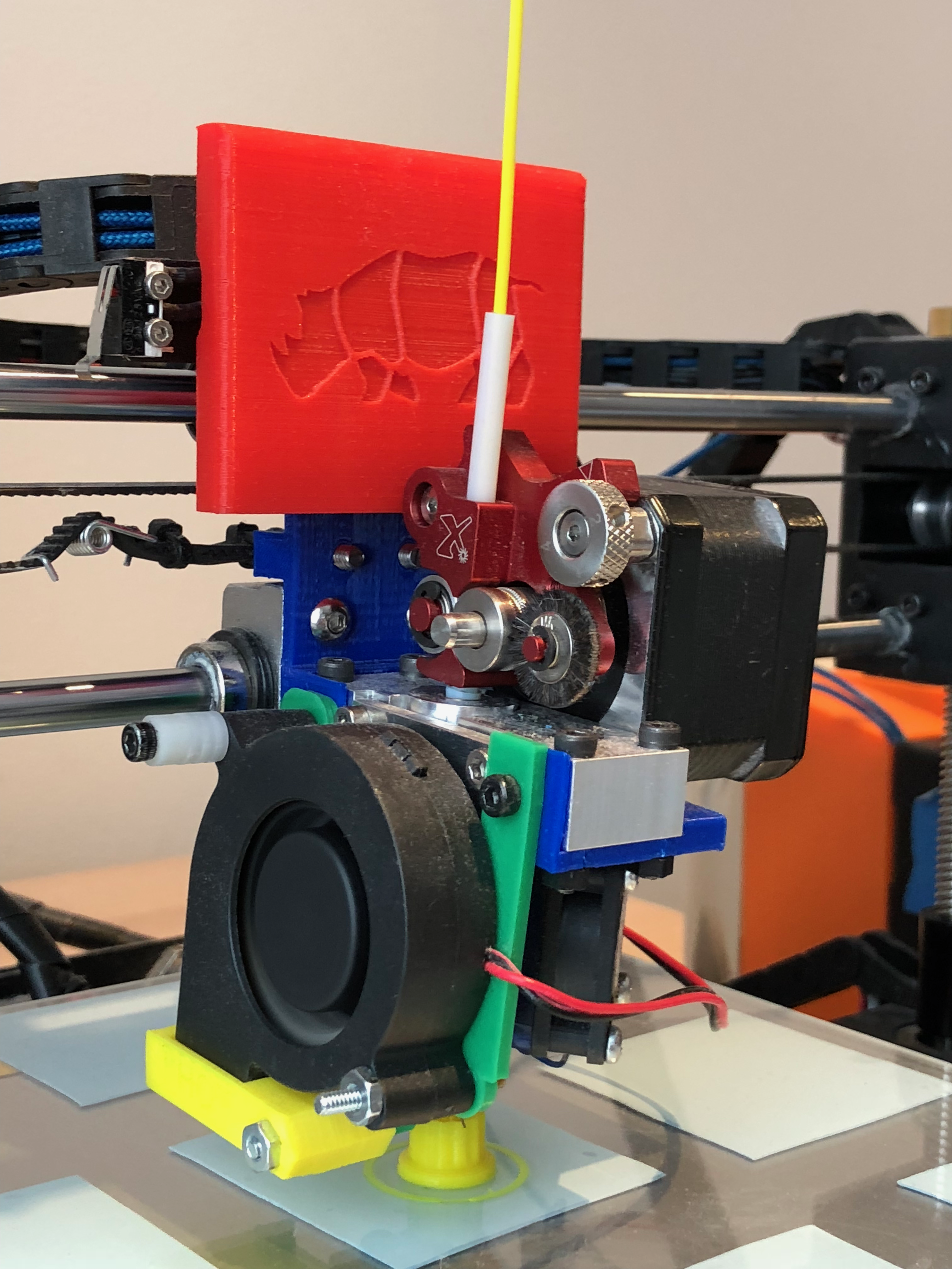 X-Carriage for Wanhao Duplicator i3 with E3D v6 and Flexion extruder