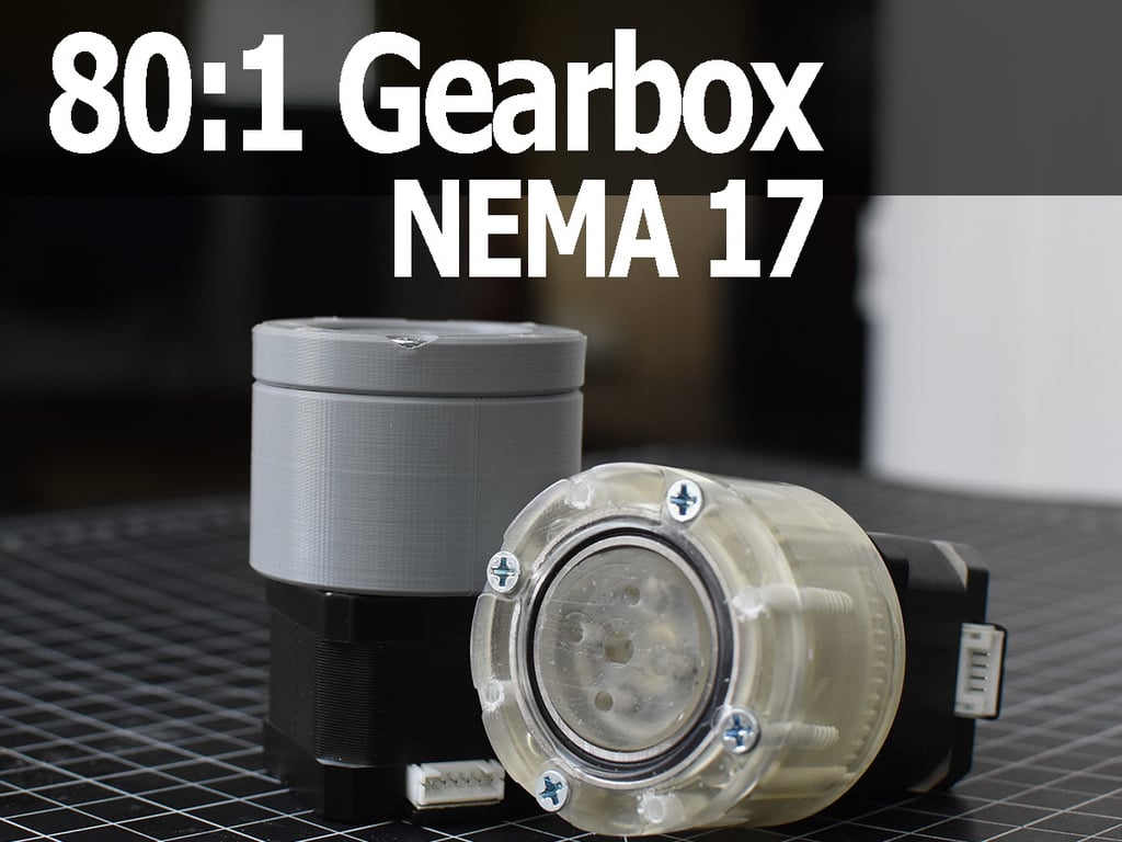 80:1 Compound Planetary Gearbox for NEMA 17 Stepper Motor