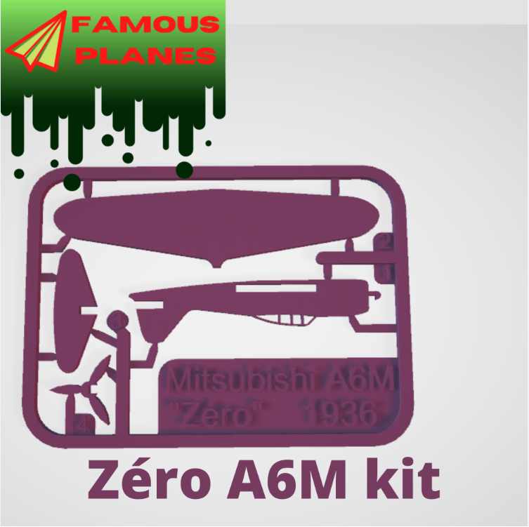 FAMOUS PLANES - Mitsubishi A6M "zéro" kit card 
