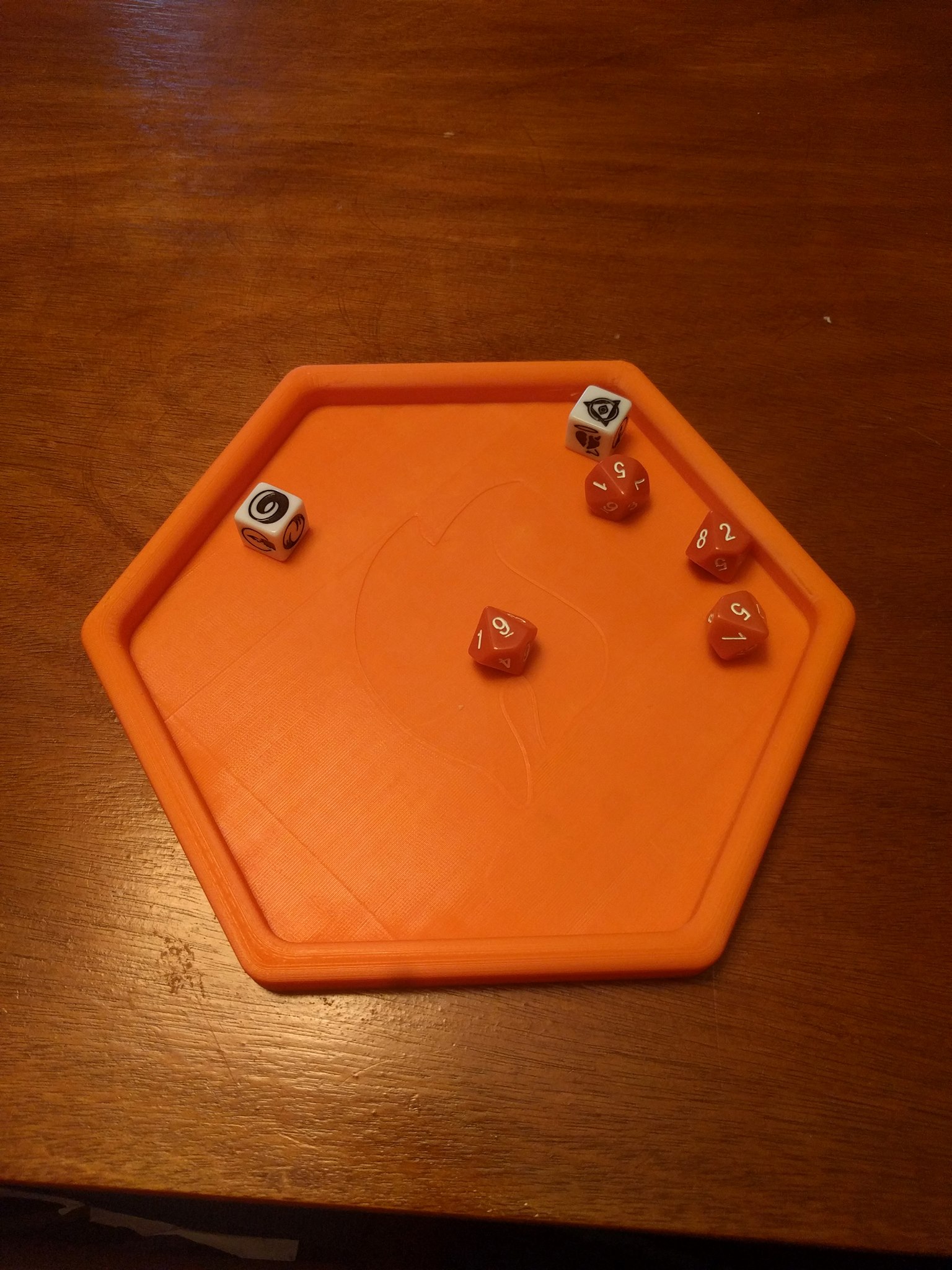 Hexagonal Dice Tray (with Myth flame)