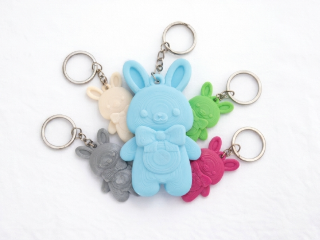 Cute easter bunny keychain