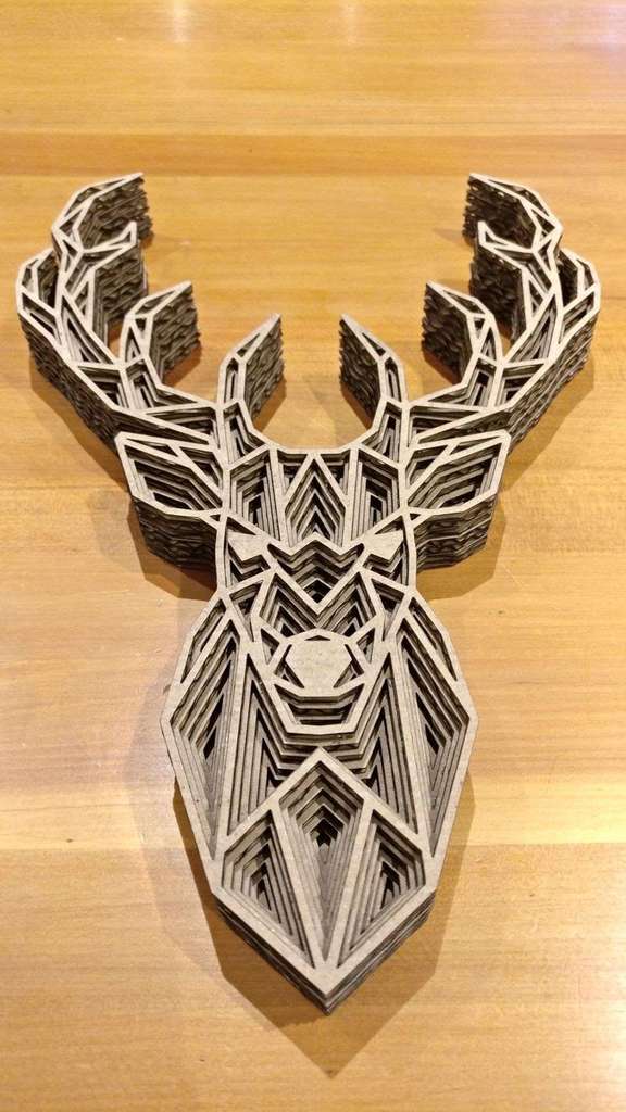 Laser Cut Layered Poly Deer
