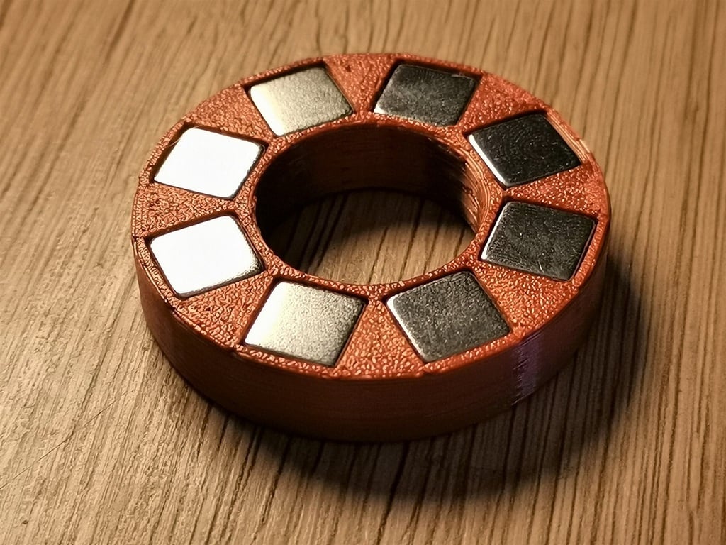 Circular Halbach Array 4 pole (8 magnets) for 10mm cube magnets