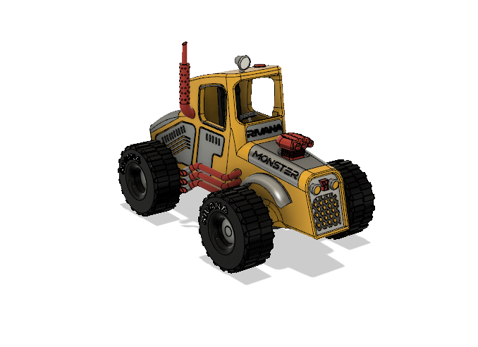 Yellow Monster Truck with Movements