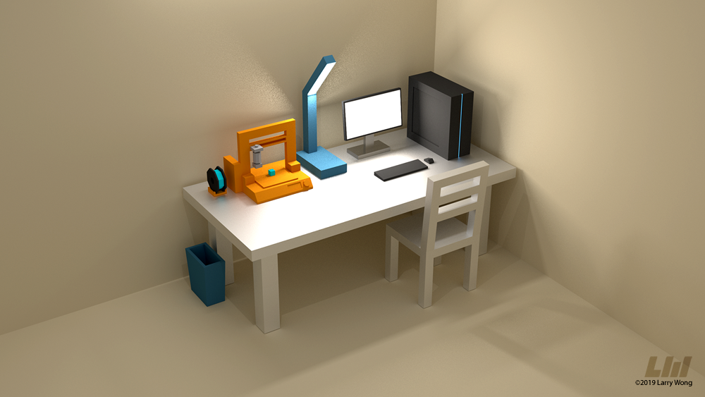 Low Poly 3D Printer Playset