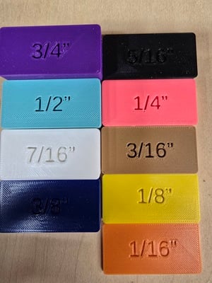 Woodworking setup blocks (Imperial)