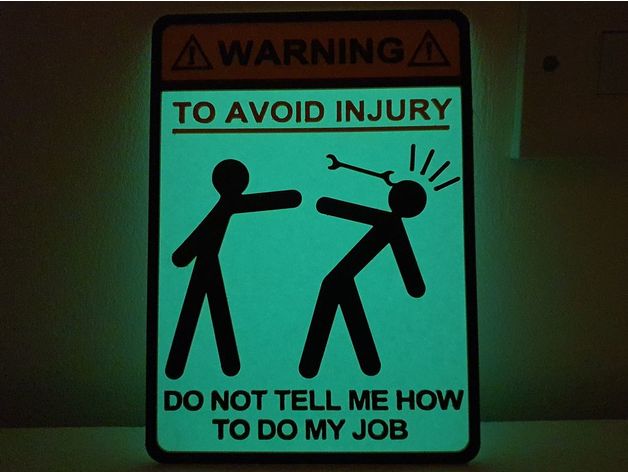 To Avoid Injury Sign Slimmed