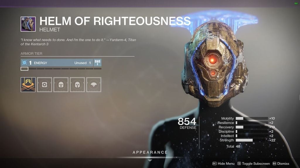 Destiny 2 Helm of rightousness