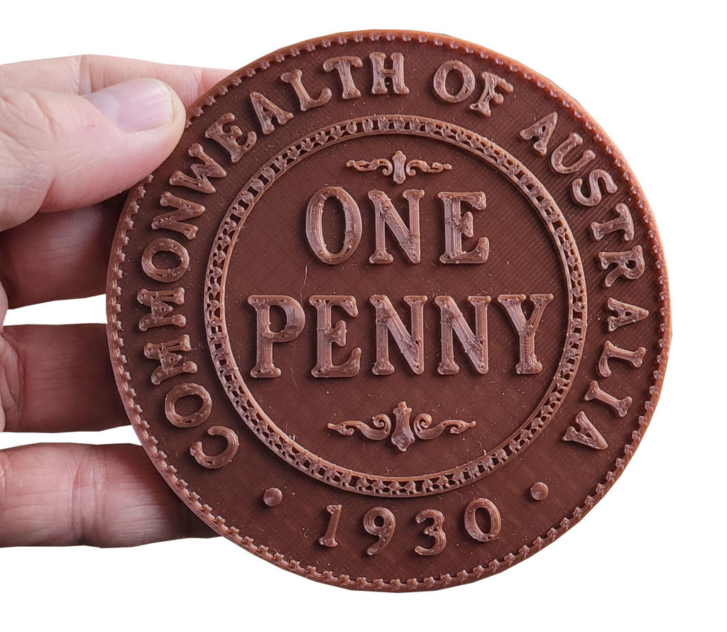 Coin coaster Australian Penny 1930