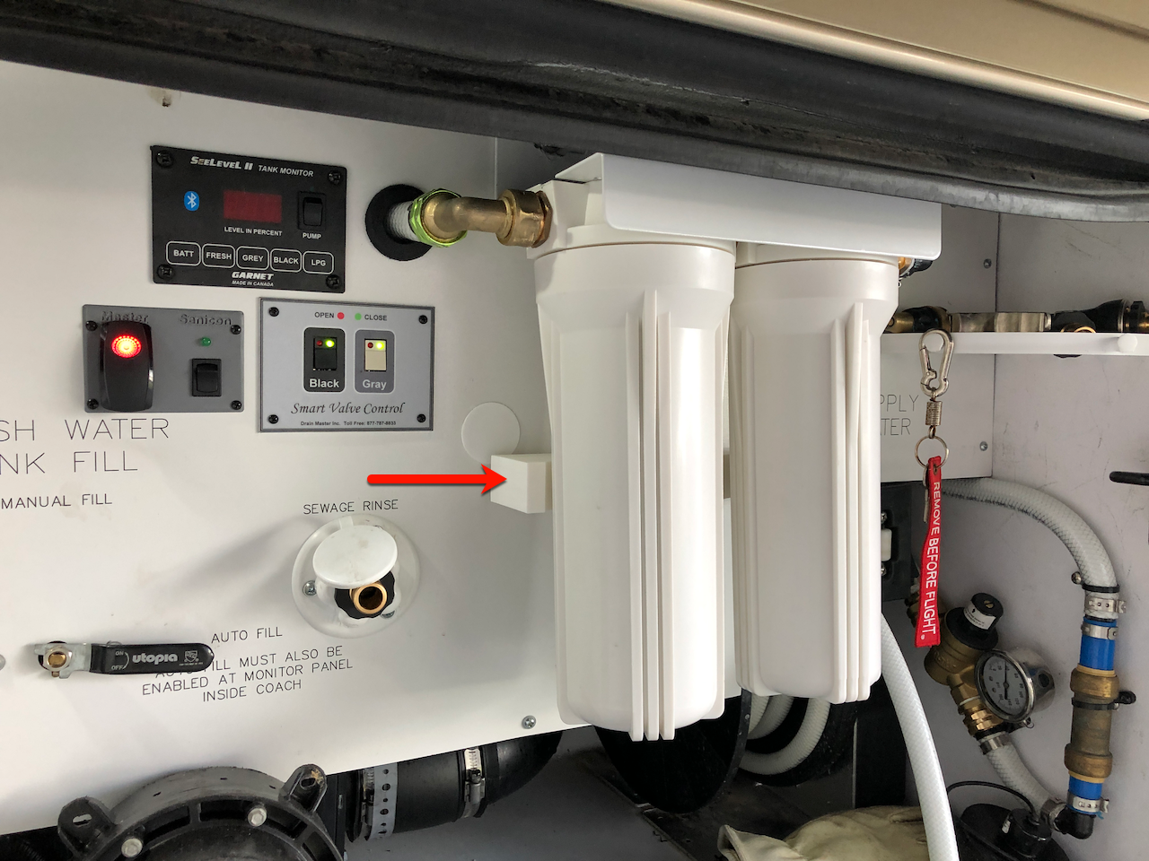 Dual Water Filter Support Bar