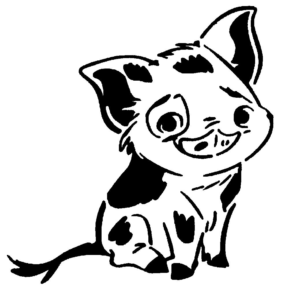 Pua the pig stencil