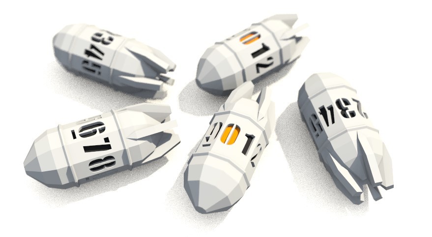 D10 Zeppelin/bomb shaped dice