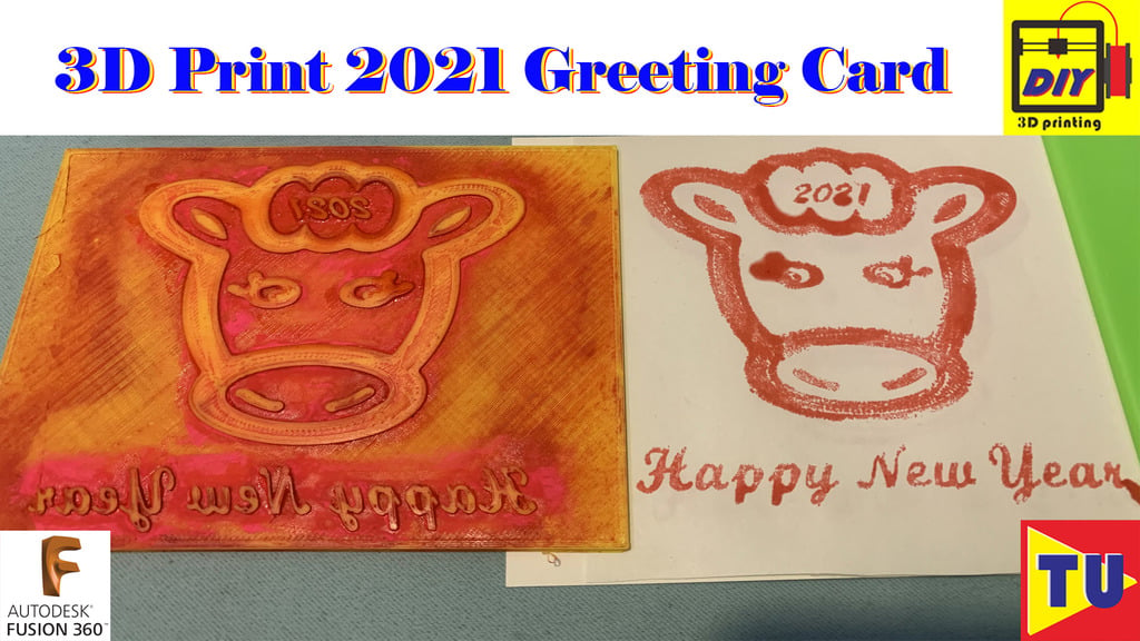 3D print 2021 greeting card model