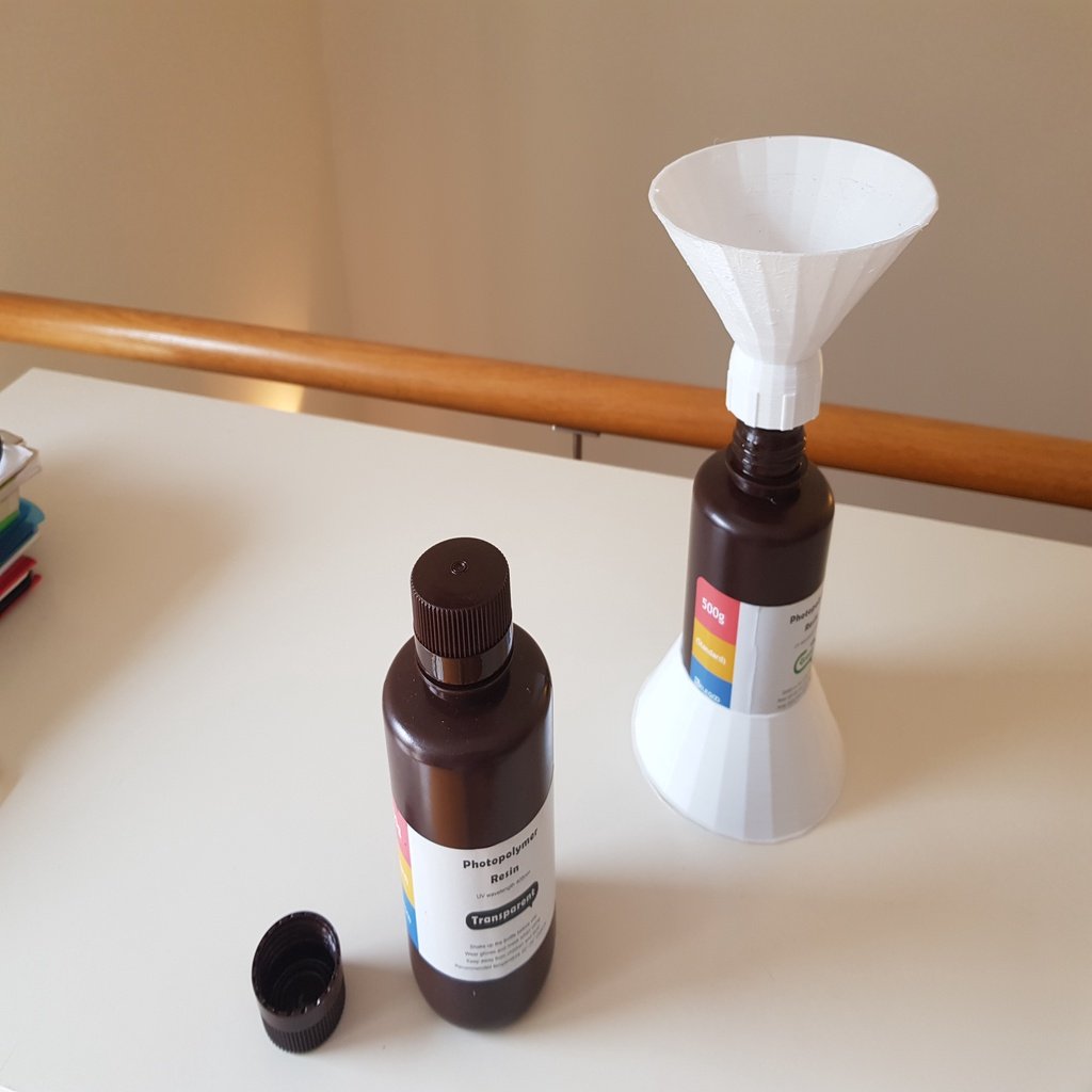 Funnel and bottle base for Elegoo resin