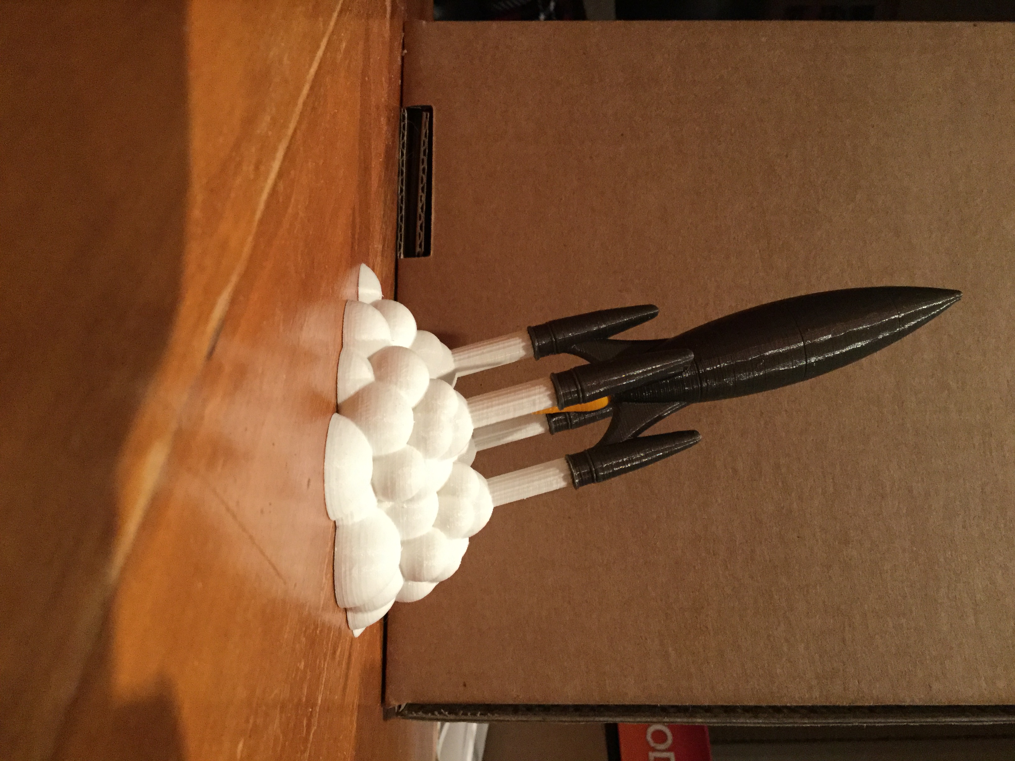 Red Rocket with Plume