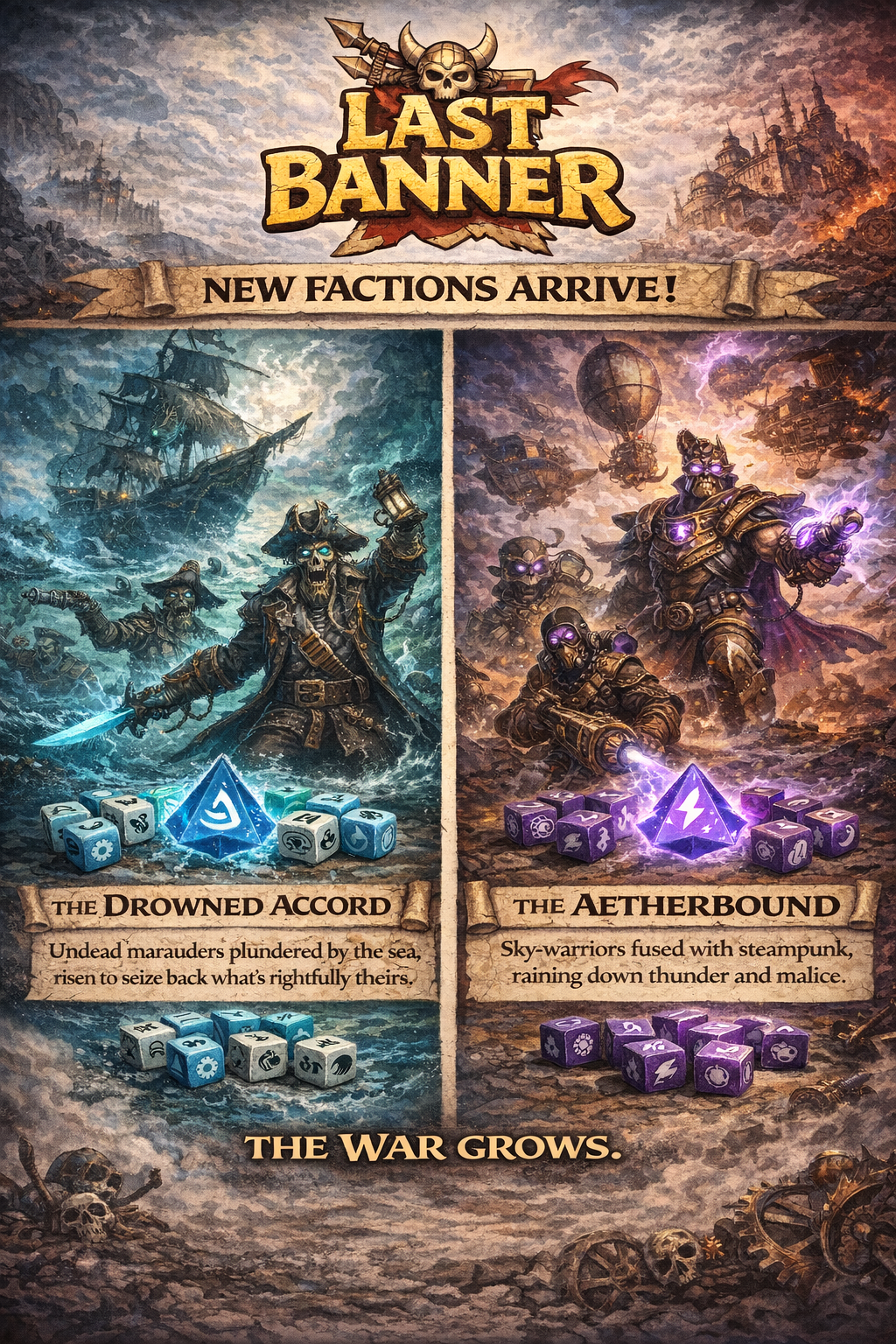 THE LAST BANNER: RISING TIDES & THUNDER SKIES EXPANSION - A 3D Printable Fast Addictive Dice Wargame